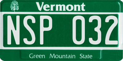 VT license plate NSP032