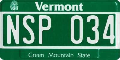 VT license plate NSP034