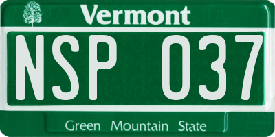 VT license plate NSP037