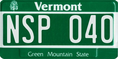 VT license plate NSP040