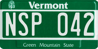 VT license plate NSP042