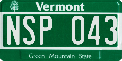 VT license plate NSP043