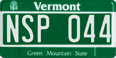 VT license plate NSP044
