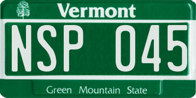 VT license plate NSP045