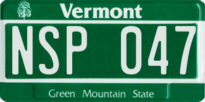 VT license plate NSP047