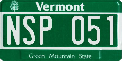 VT license plate NSP051