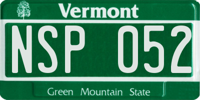 VT license plate NSP052