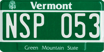 VT license plate NSP053