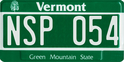 VT license plate NSP054