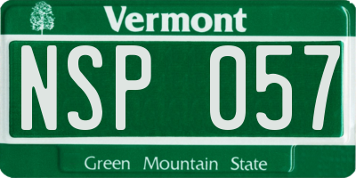 VT license plate NSP057