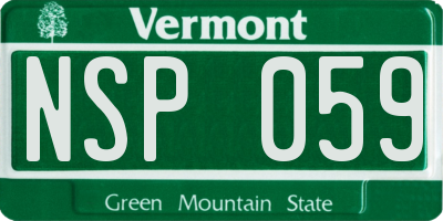 VT license plate NSP059