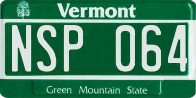 VT license plate NSP064
