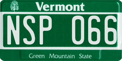 VT license plate NSP066