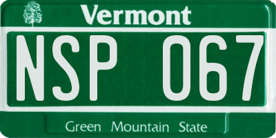 VT license plate NSP067