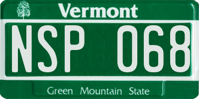 VT license plate NSP068