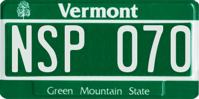 VT license plate NSP070