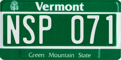 VT license plate NSP071