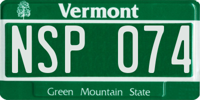 VT license plate NSP074