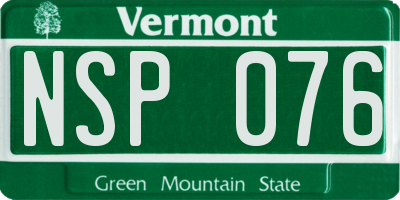 VT license plate NSP076