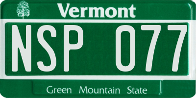 VT license plate NSP077