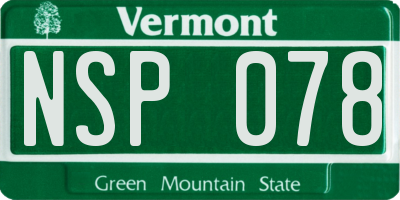 VT license plate NSP078