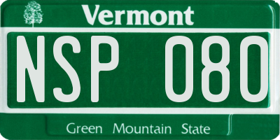 VT license plate NSP080