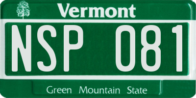 VT license plate NSP081