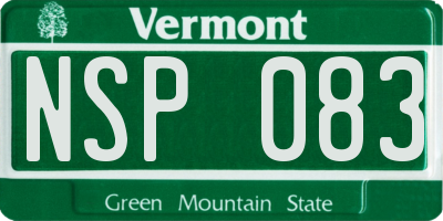 VT license plate NSP083