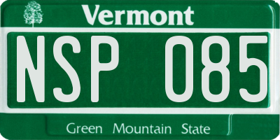 VT license plate NSP085