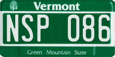 VT license plate NSP086