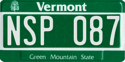 VT license plate NSP087