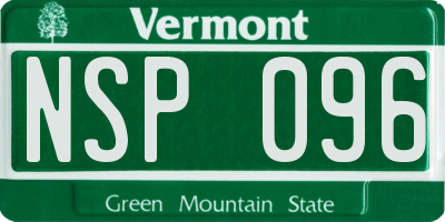 VT license plate NSP096