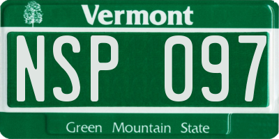 VT license plate NSP097