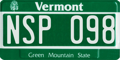 VT license plate NSP098