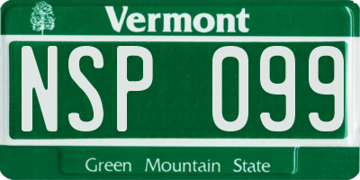 VT license plate NSP099