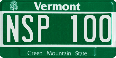 VT license plate NSP100