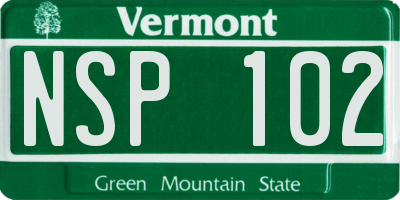 VT license plate NSP102