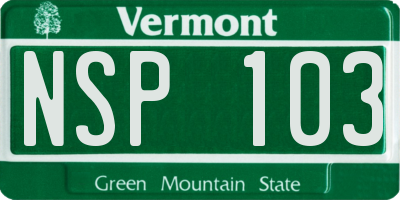 VT license plate NSP103