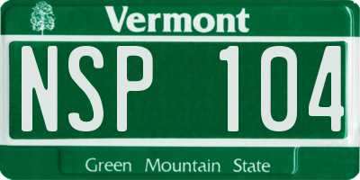 VT license plate NSP104