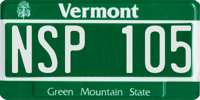 VT license plate NSP105