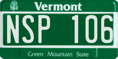 VT license plate NSP106