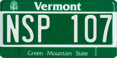 VT license plate NSP107