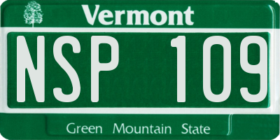 VT license plate NSP109