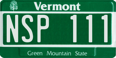 VT license plate NSP111