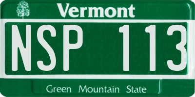 VT license plate NSP113