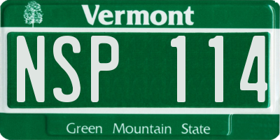 VT license plate NSP114