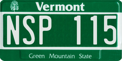 VT license plate NSP115