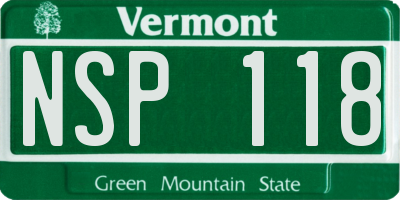 VT license plate NSP118