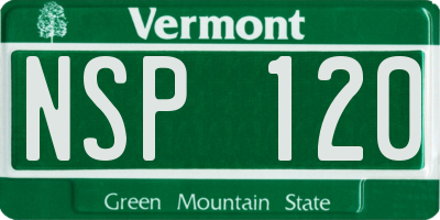 VT license plate NSP120