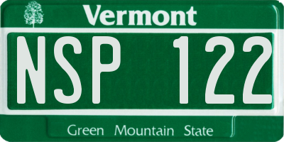 VT license plate NSP122
